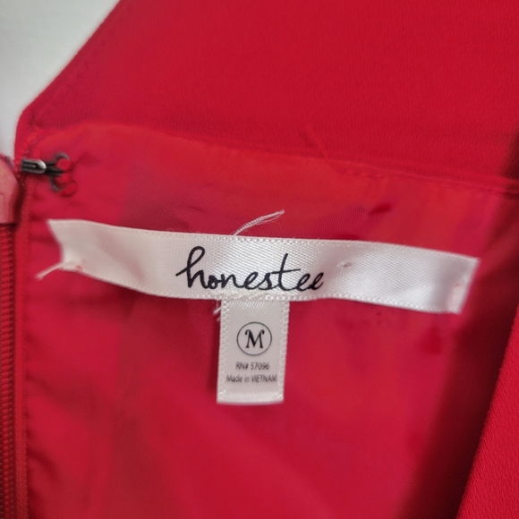 Red Knee Length Dress Size M - Picture 3 of 3